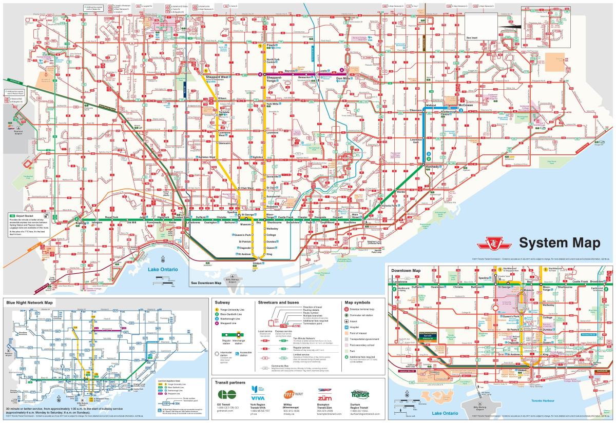 Mappa di Toronto bus