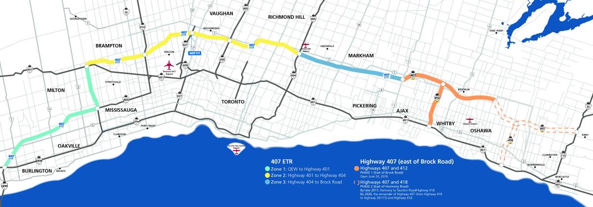 Mappa di Toronto highway 407