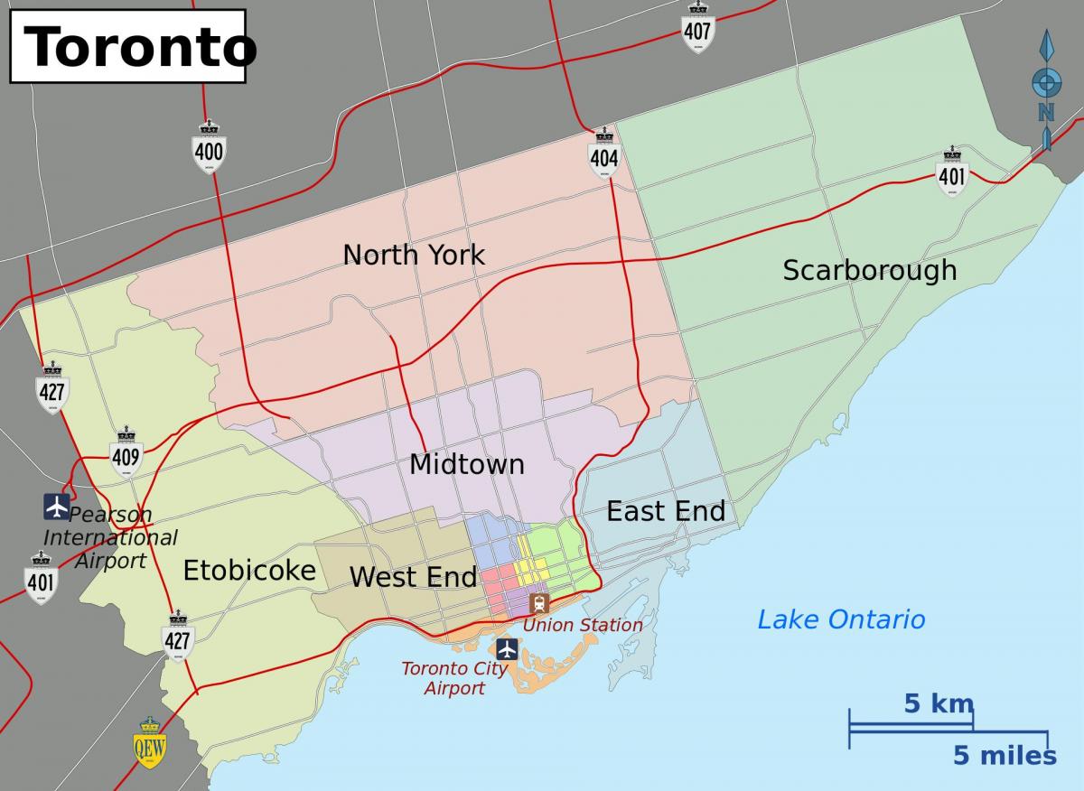 Mappa della Città di Toronto