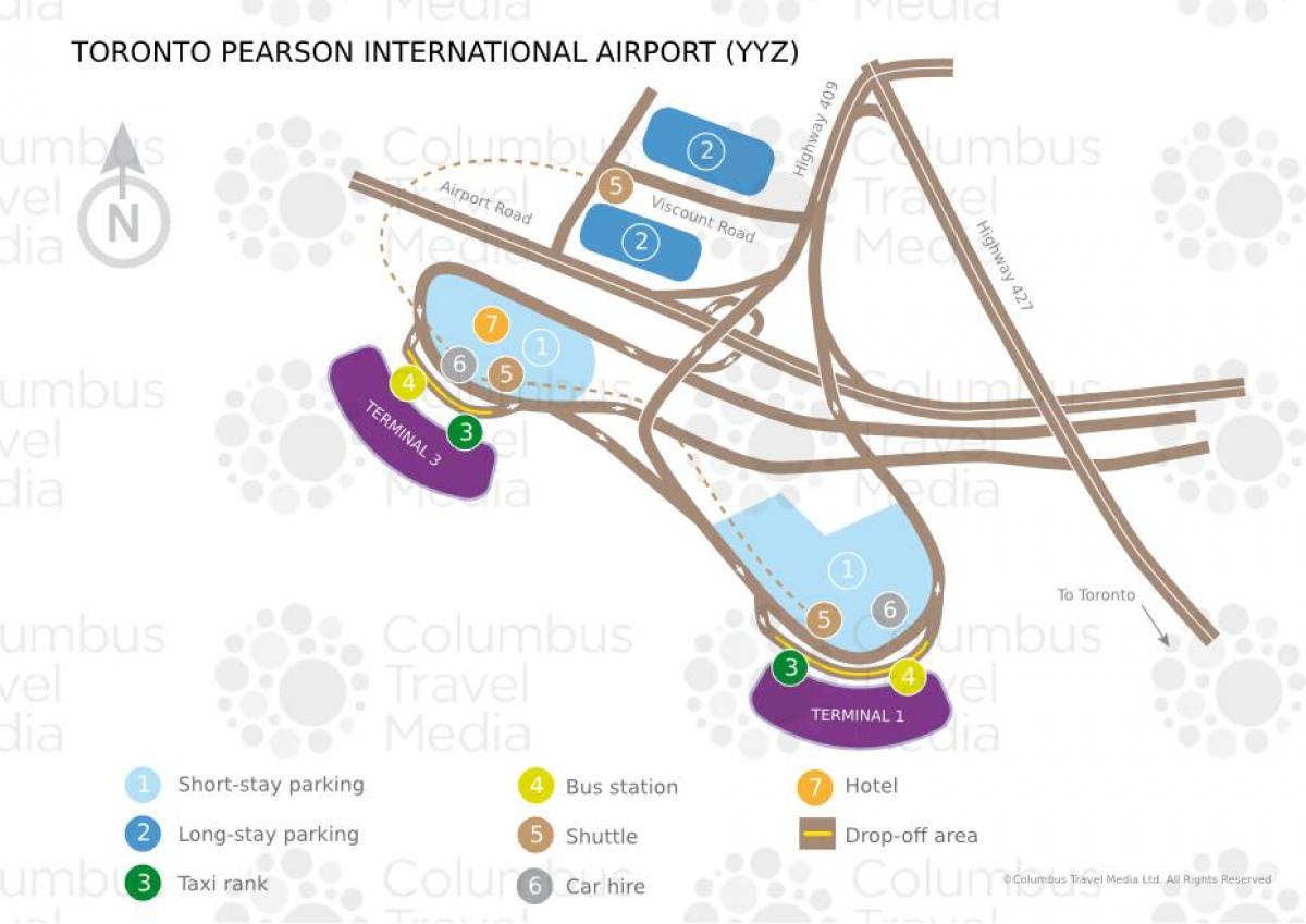 Mappa di aeroporto Toronto Pearson