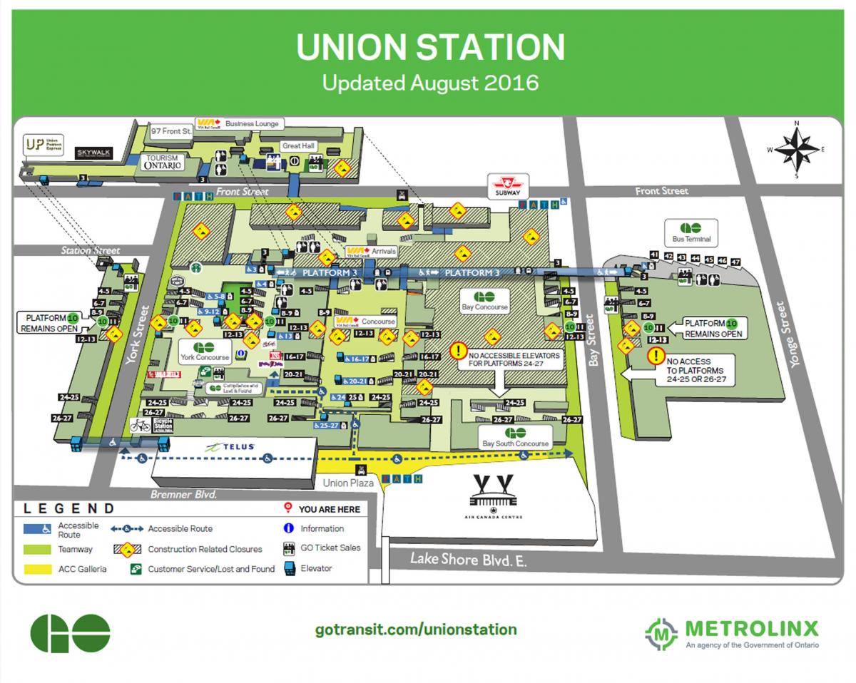Mappa di Toronto Union