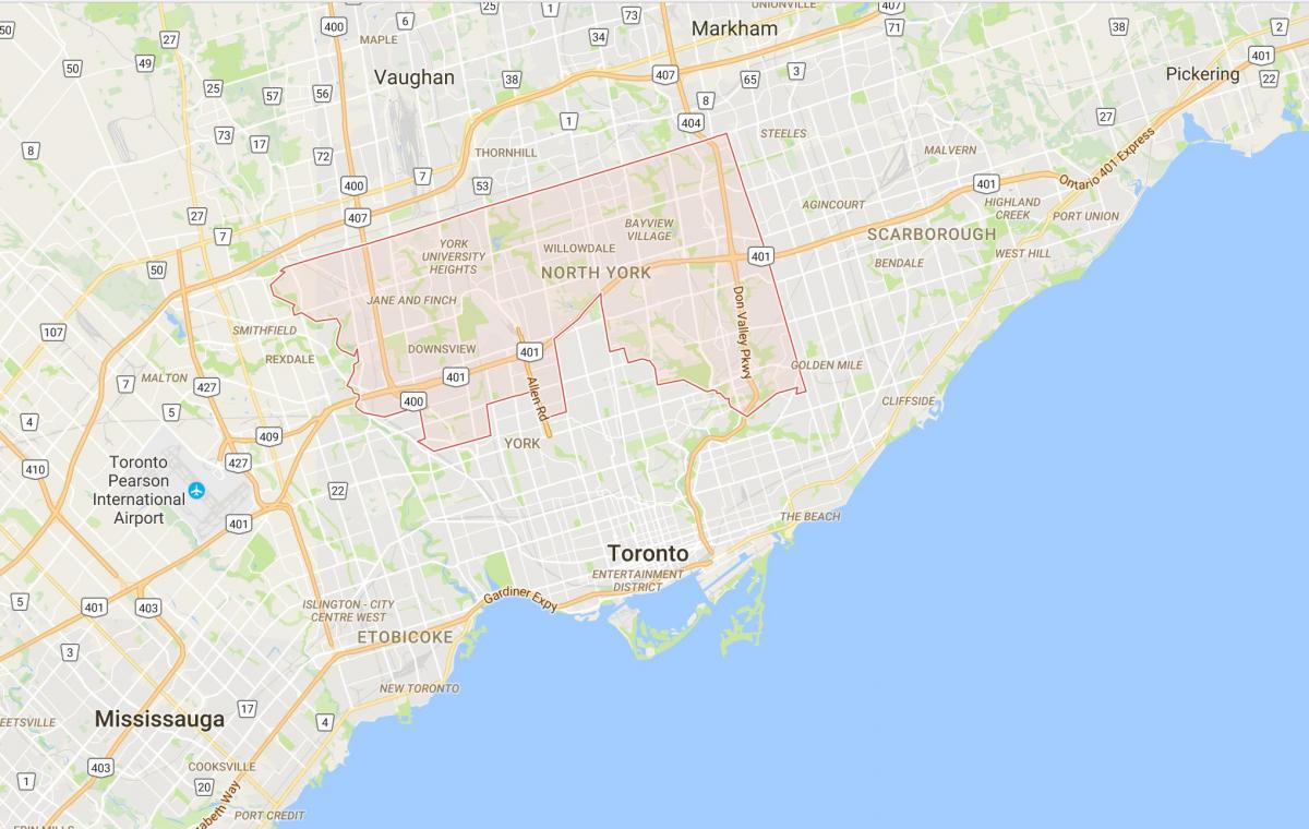 Mappa di Toronto Uptown district di Toronto