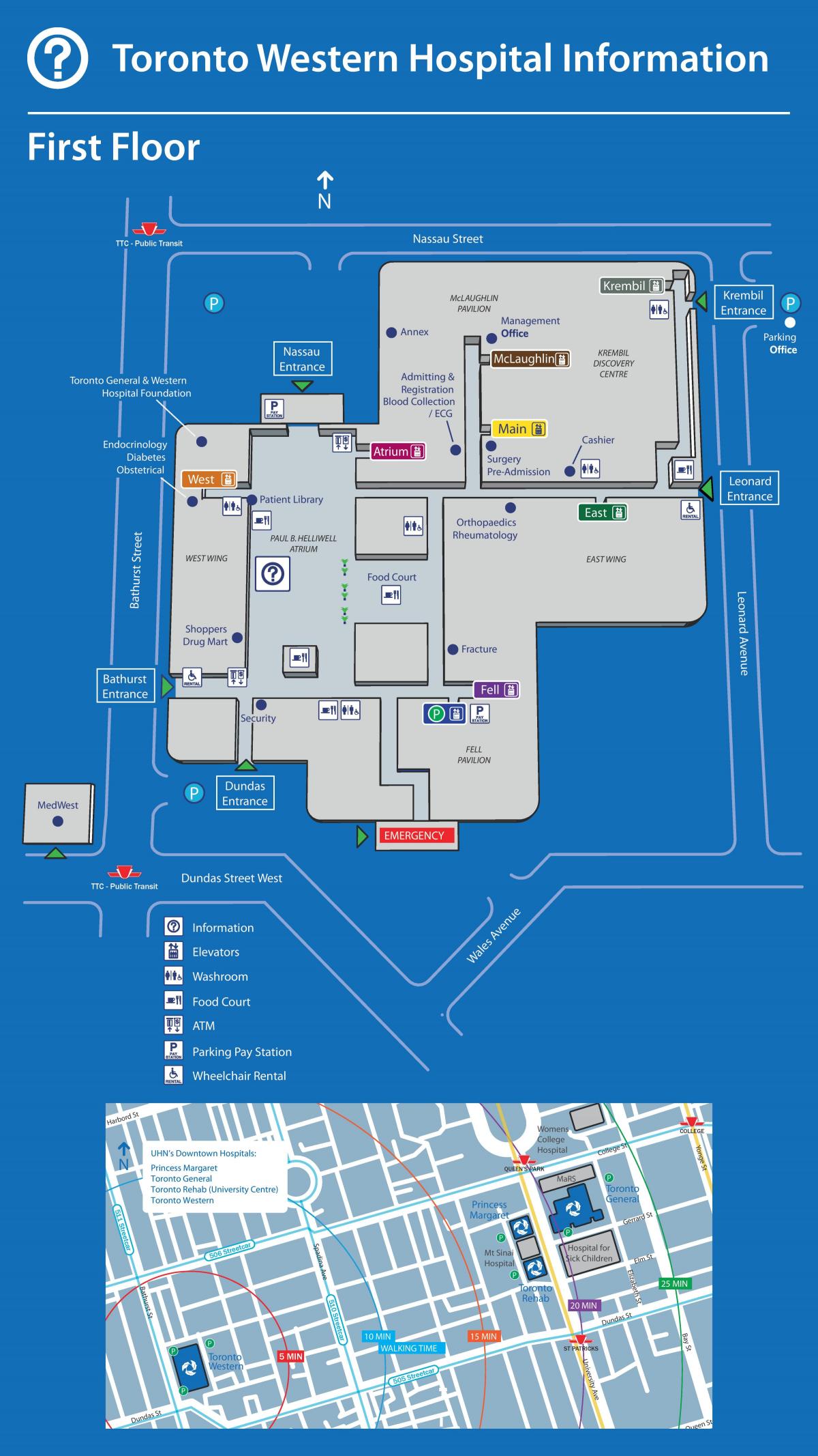 Mappa di Toronto Western Hospital