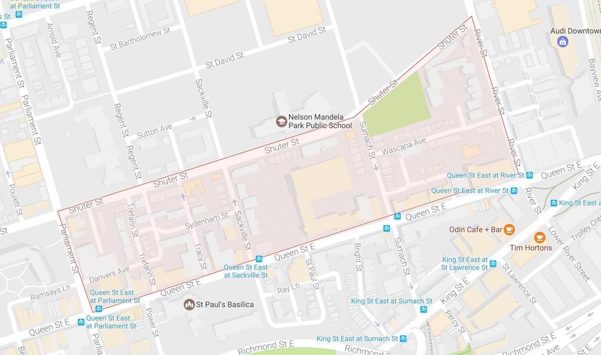 Mappa di Trefann Corte di vicinato Toronto