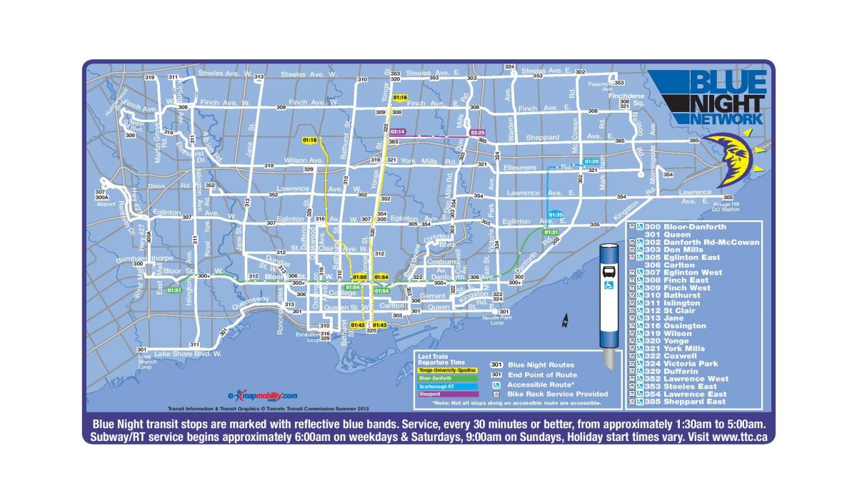 Mappa di TTC blu notte di rete