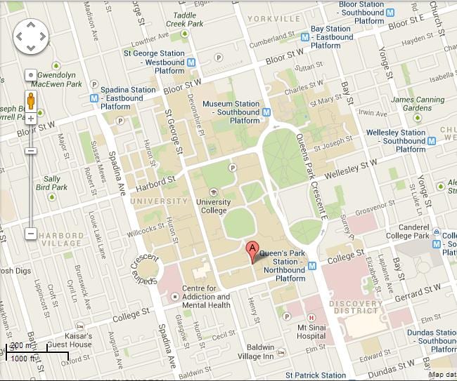 Mappa di università di Toronto St George