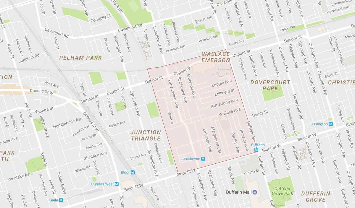 Mappa di Wallace Emerson quartiere di Toronto
