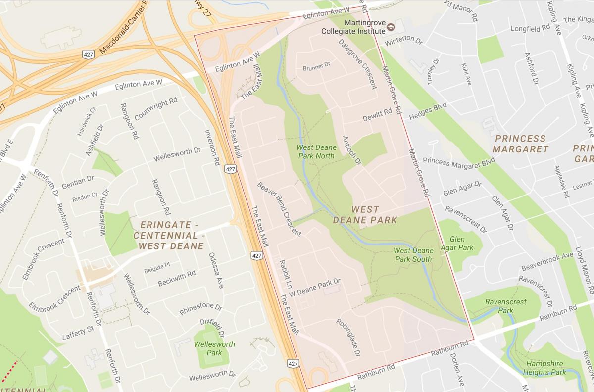 Mappa di West Deane Park nel quartiere di Toronto