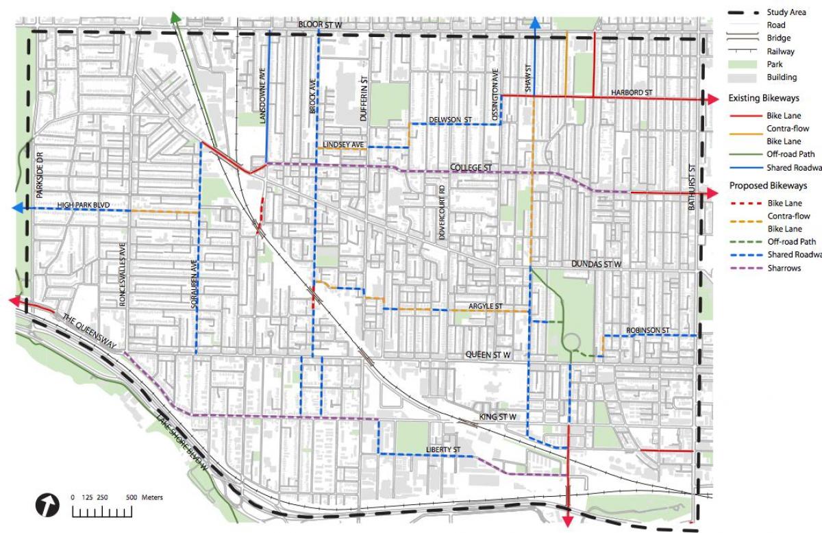 Mappa di West end di Toronto
