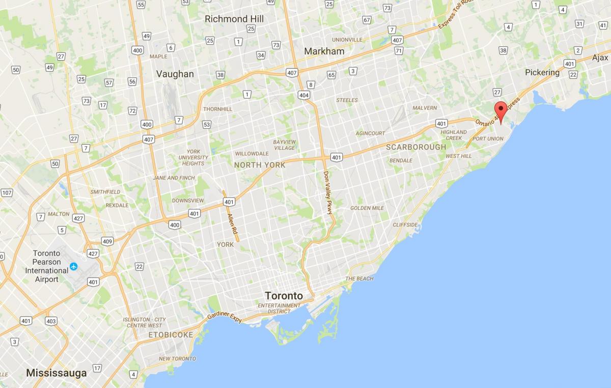 Mappa di West Rouge distretto di Toronto