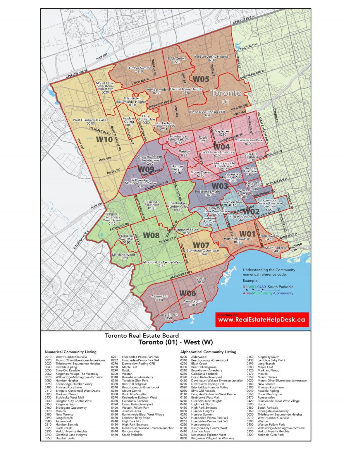 Mappa di west Toronto