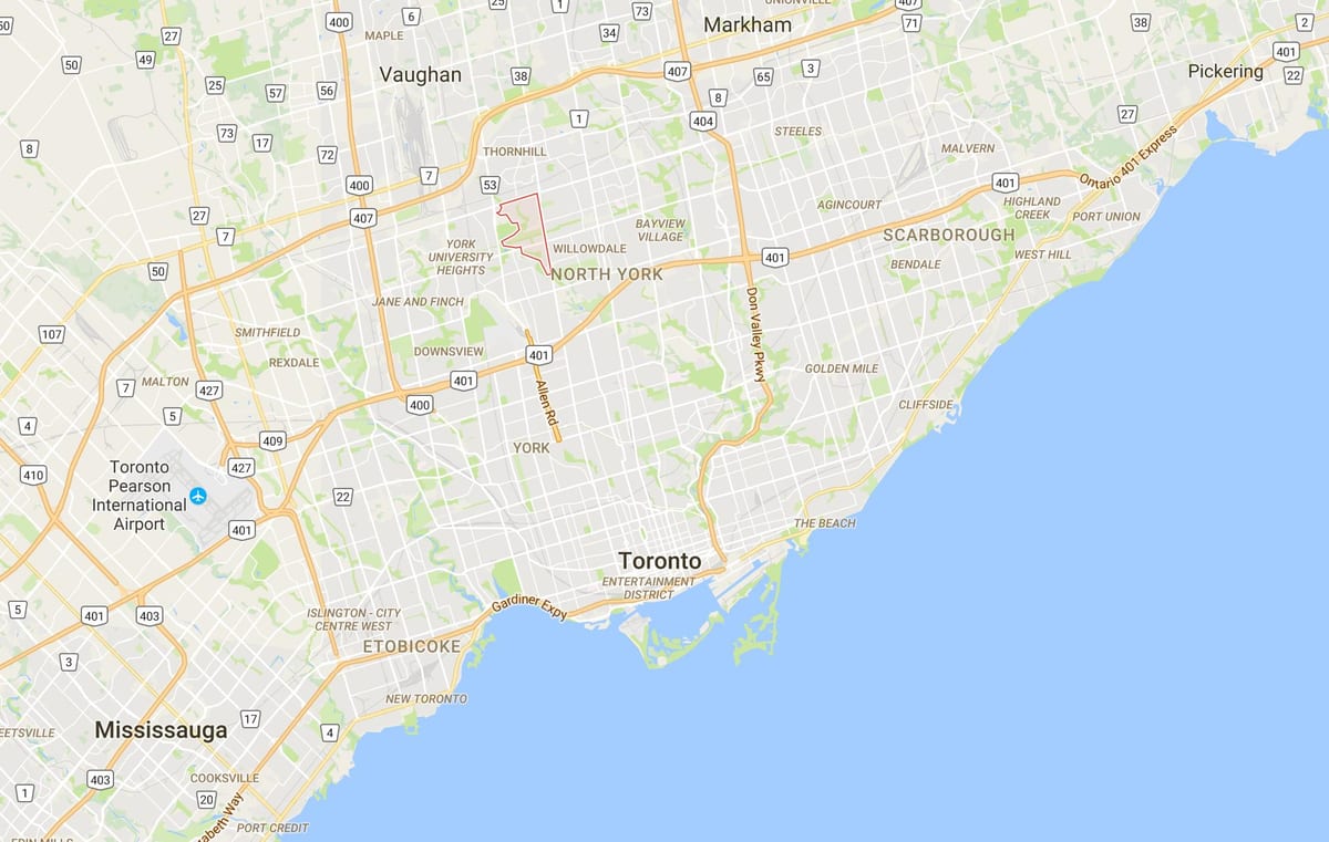 Mappa di Westminster–Branson distretto di Toronto