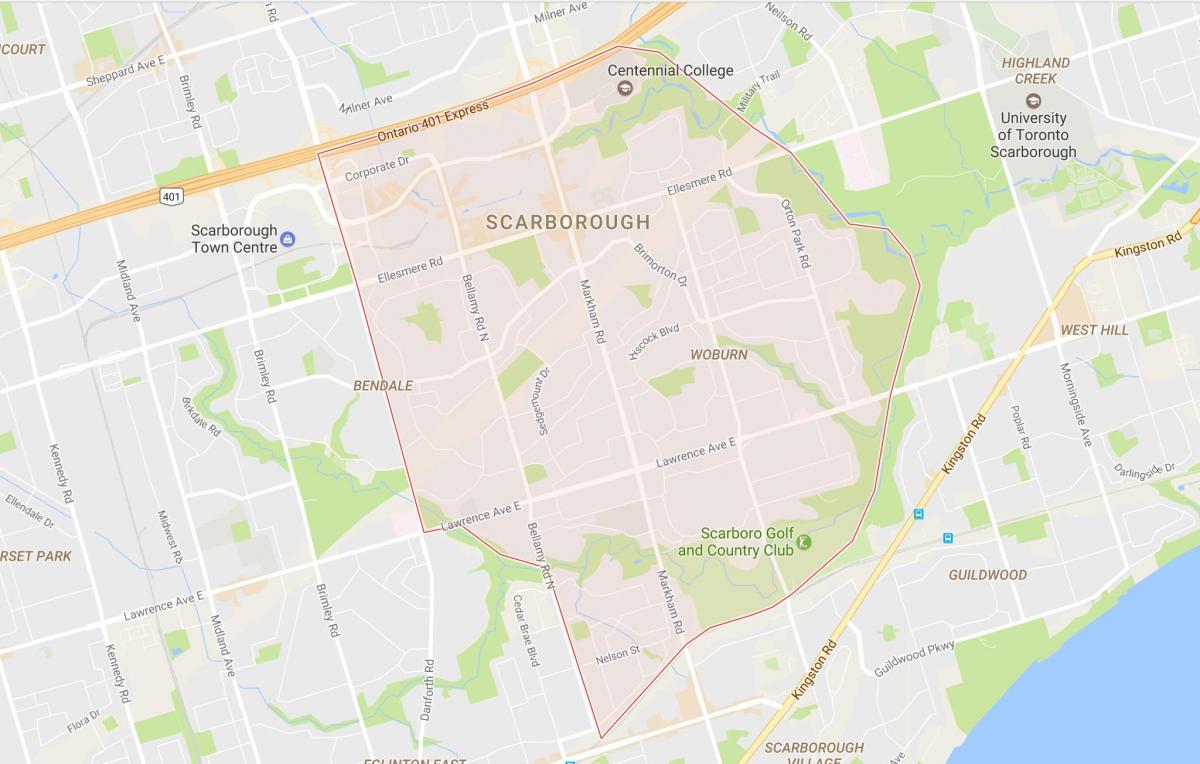Mappa di Woburn quartiere di Toronto