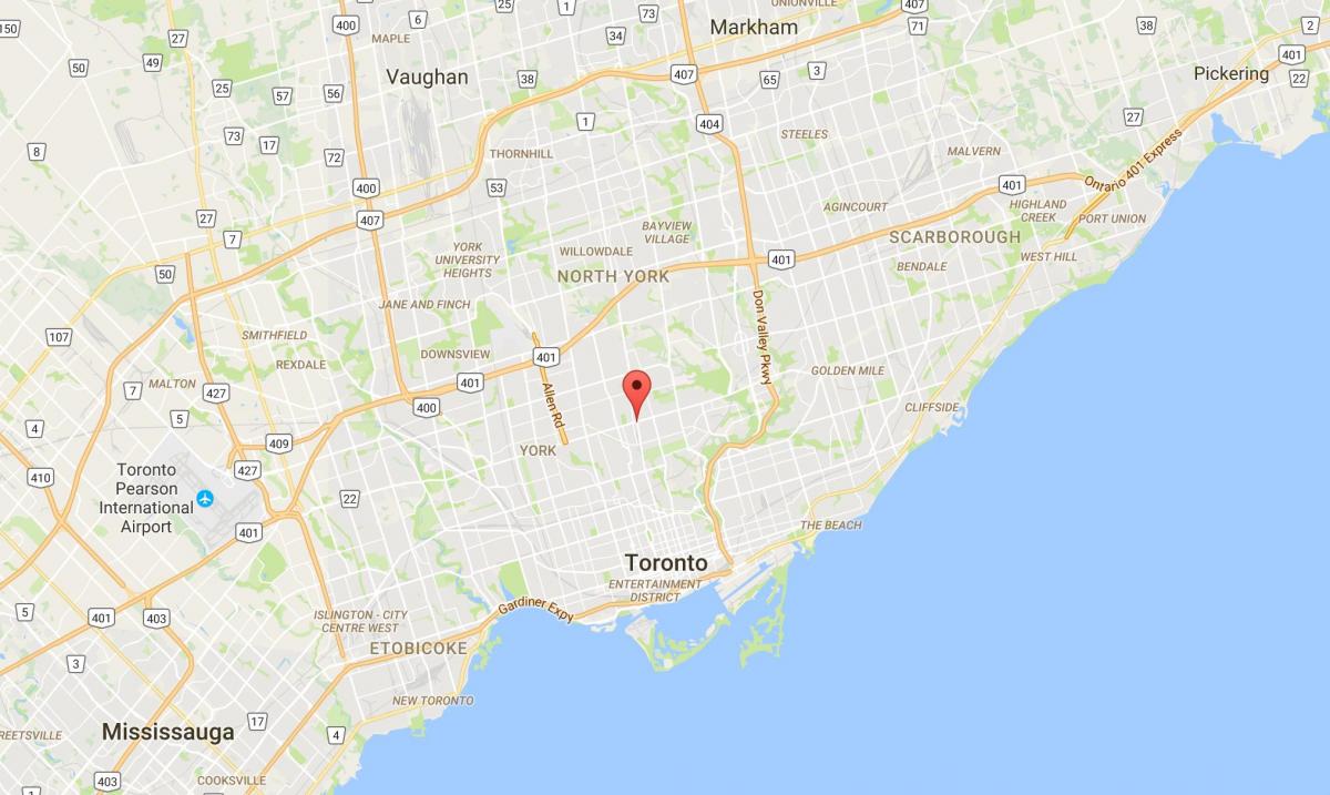 Mappa di Yonge e Eglinton distretto di Toronto