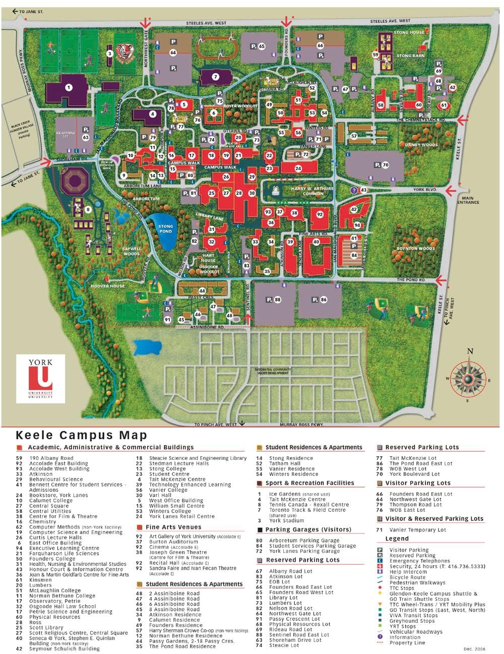 Mappa di York, l'università di keele campus