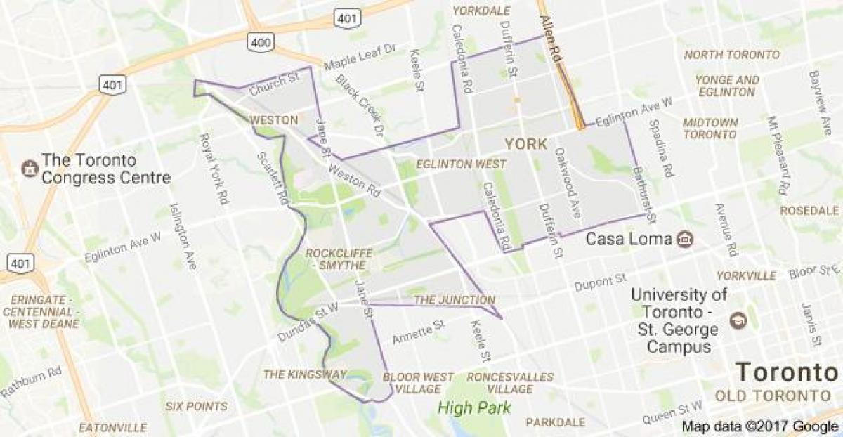 Mappa di York, Toronto, Canada