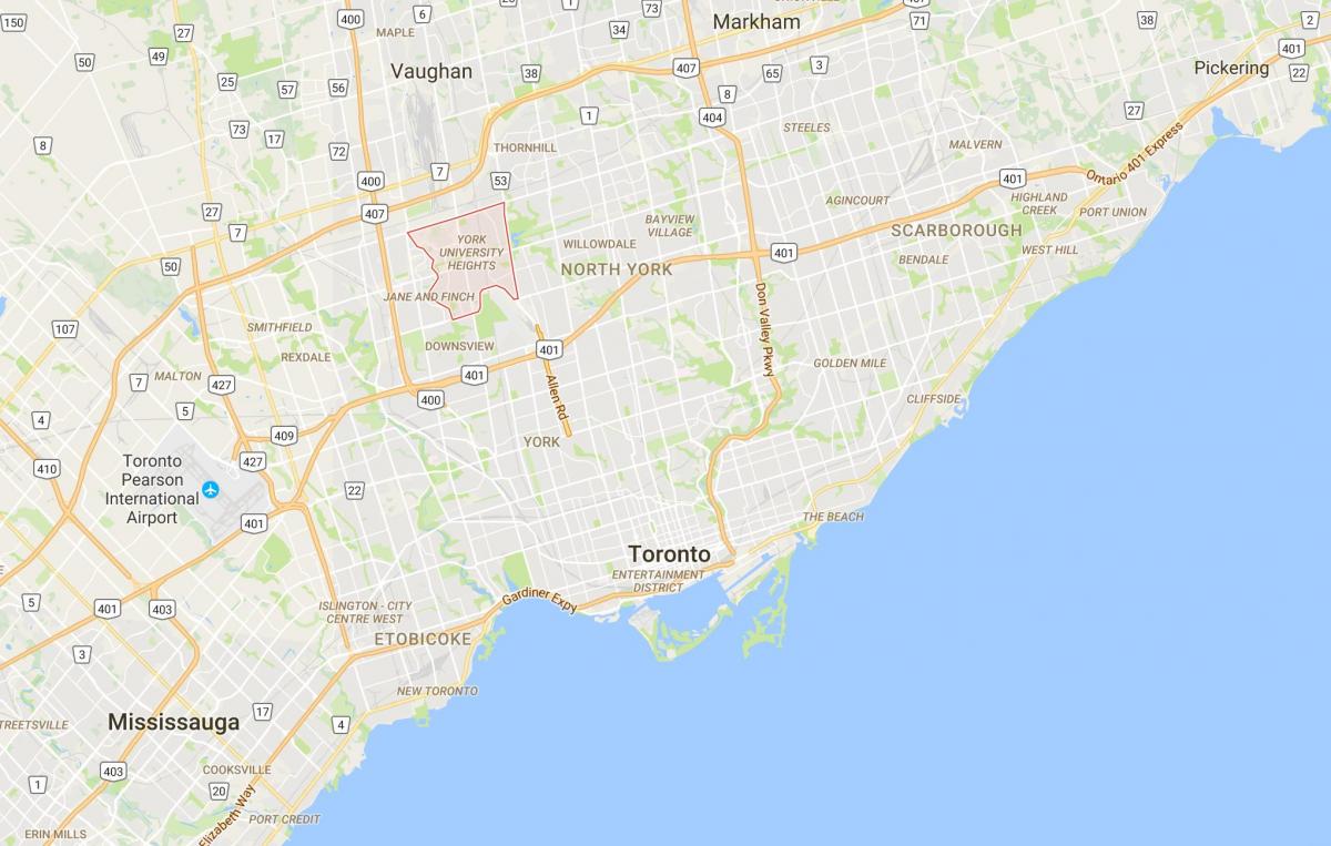 Mappa della York University Heights, distretto di Toronto