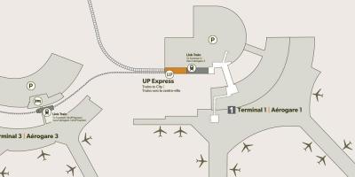 Mappa di aeroporto Pearson stazione ferroviaria