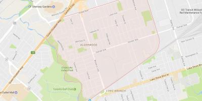 Mappa di Alderwood Parkview quartiere di Toronto
