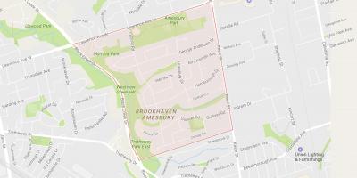 Mappa di Amesbury quartiere di Toronto
