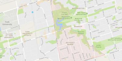 Mappa di Bathurst Manor quartiere di Toronto