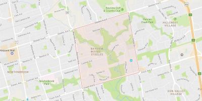 Mappa di Bayview Boschi – Steeles quartiere di Toronto