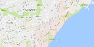 Mappa di Betulla Scogliera quartiere di Toronto