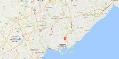 Mappa di Cabbagetown distretto di Toronto