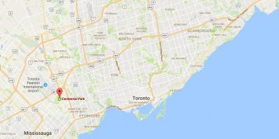 Mappa di Centennial Park district di Toronto