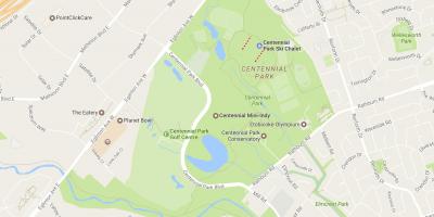 Mappa di Centennial Park nel quartiere di Toronto