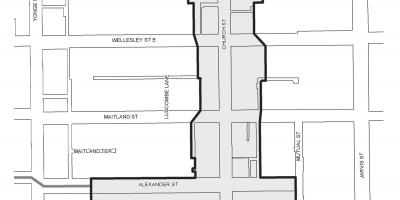 Mappa di Chiesa-Wellesley Villaggio di Miglioramento del business Area di Toronto