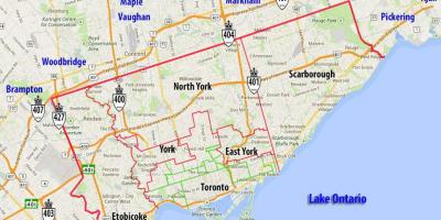 Mappa dei comuni Toronto