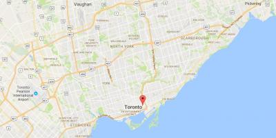 Mappa di Corktown distretto di Toronto