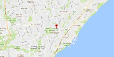 Mappa di Danforth strada Toronto