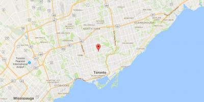 Mappa di Davisville Villaggio del distretto di Toronto