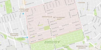 Mappa di Davisville Villaggio quartiere di Toronto