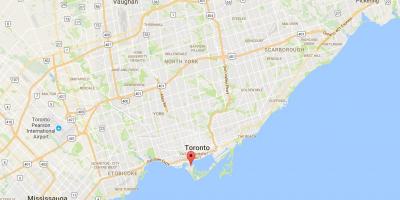 Mappa di distretto Isole di Toronto district di Toronto