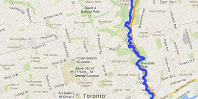 Mappa di fiume Don Toronto