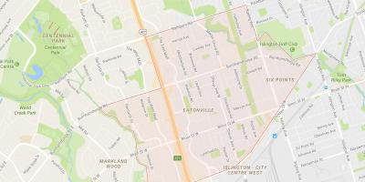 Mappa di Eatonville quartiere di Toronto