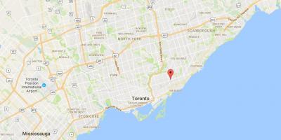 Mappa di East Danforth distretto di Toronto