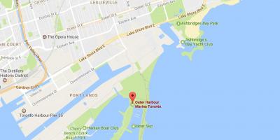 Mappa del porto Esterno di marina di Toronto