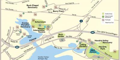 Mappa del giardino botanico Reale di Toronto