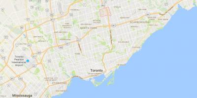 Mappa di Hillcrest Villaggio del distretto di Toronto