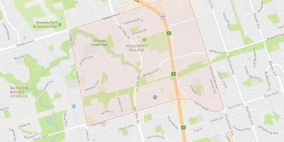 Mappa di Hillcrest Villaggio quartiere di Toronto