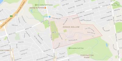 Mappa di Hoggs Hollow quartiere di Toronto