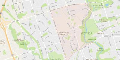 Mappa di Humber Valley Village quartiere di Toronto