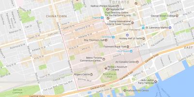 Mappa del Quartiere dei Divertimenti di quartiere di Toronto