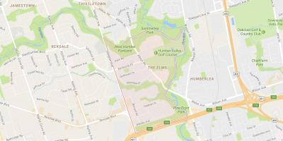 Mappa degli Olmi quartiere di Toronto