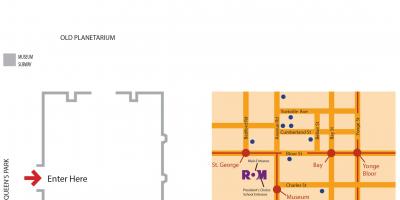 Mappa del Royal Ontario Museum di parcheggio