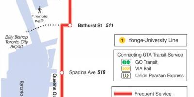 La mappa dei tram linea 509 Harbourfront